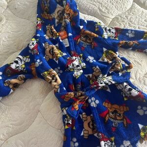 Kids Blue Cartoon Character Hooded One Piece